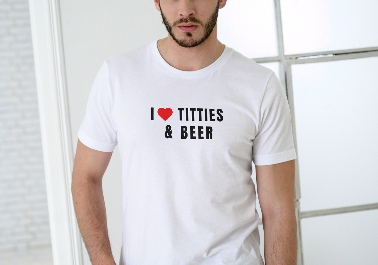 I LOVE TITTIES AND BEER, T-SHIRT, UNISEX, COTTON