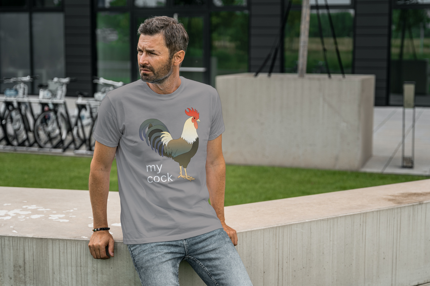 Short sleeve t-shirt. my cock