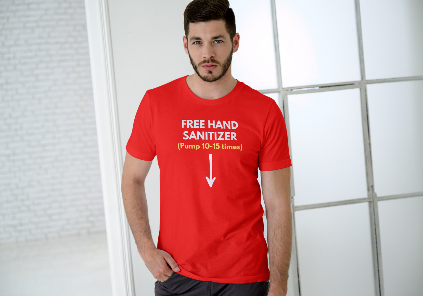 FREE HAND SANITIZER, T Shirt, Unisex, Cotton
