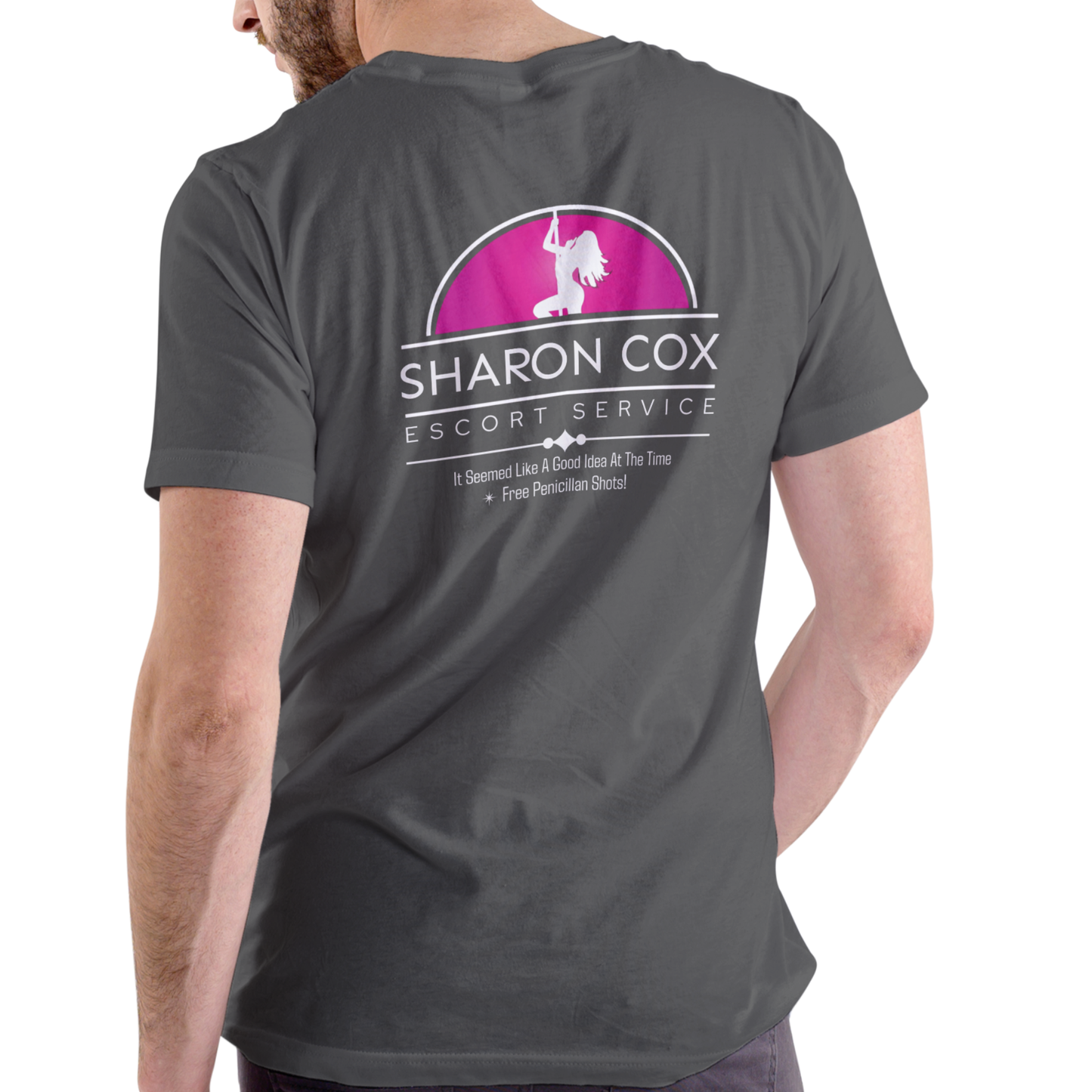 SHARON COX ESCORT SERVICE Funny name T Shirt, Unisex Cotton