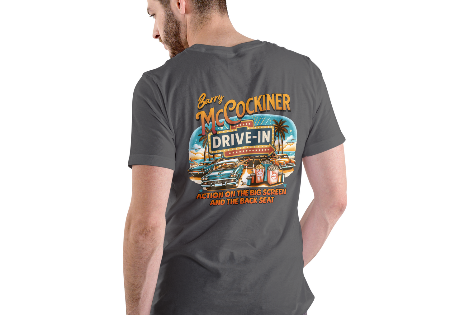BARRY McCOCKINER DRIVE-IN, T-SHIRT, UNISEX, COTTON
