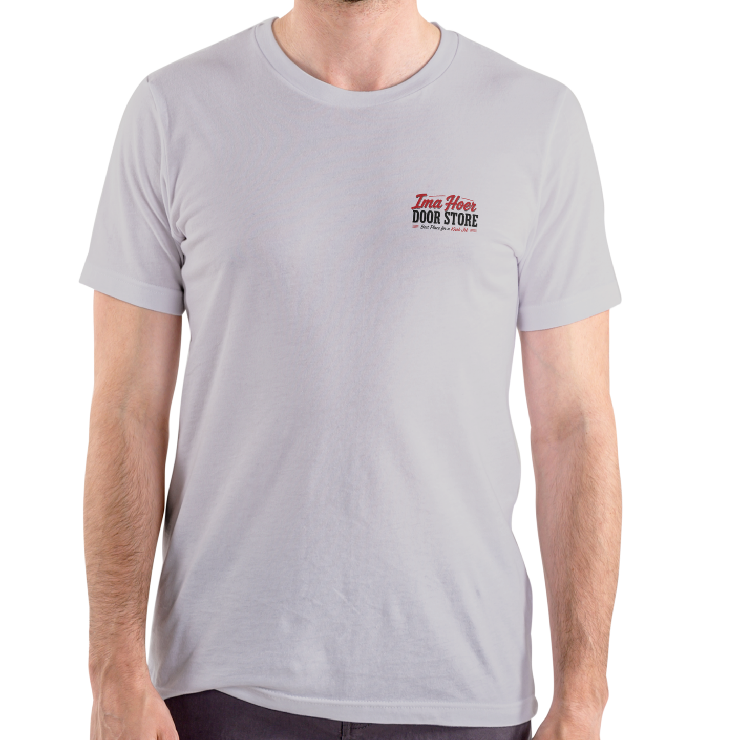 IMA HOER DOOR STORE Funny Name T-Shirt – Unisex Cotton Tee