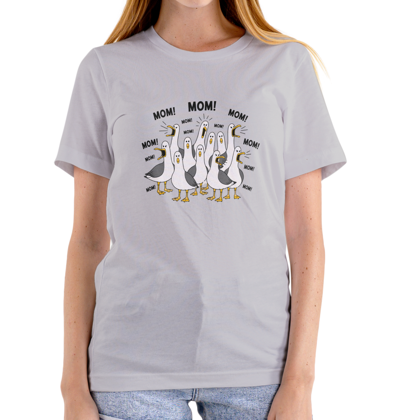 MOM, MOM, MOM Sea Gull T Shirt, Unisex Cotton
