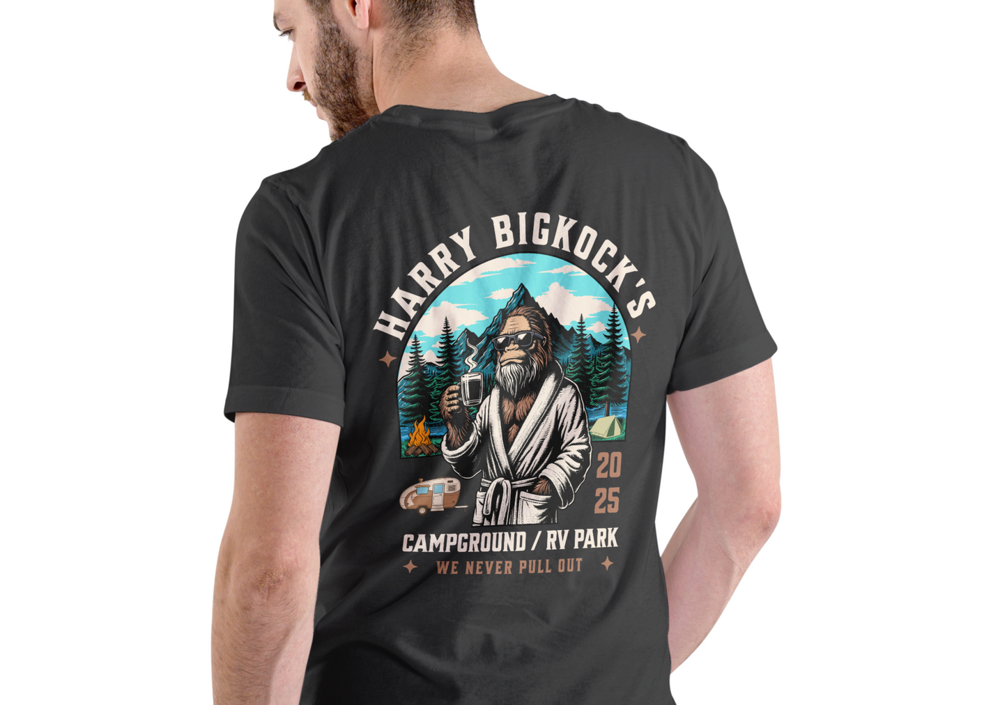 HARRY'S CAMPGROUNG AND RV PARK, T-SHIRT, UNISEX, COTTON