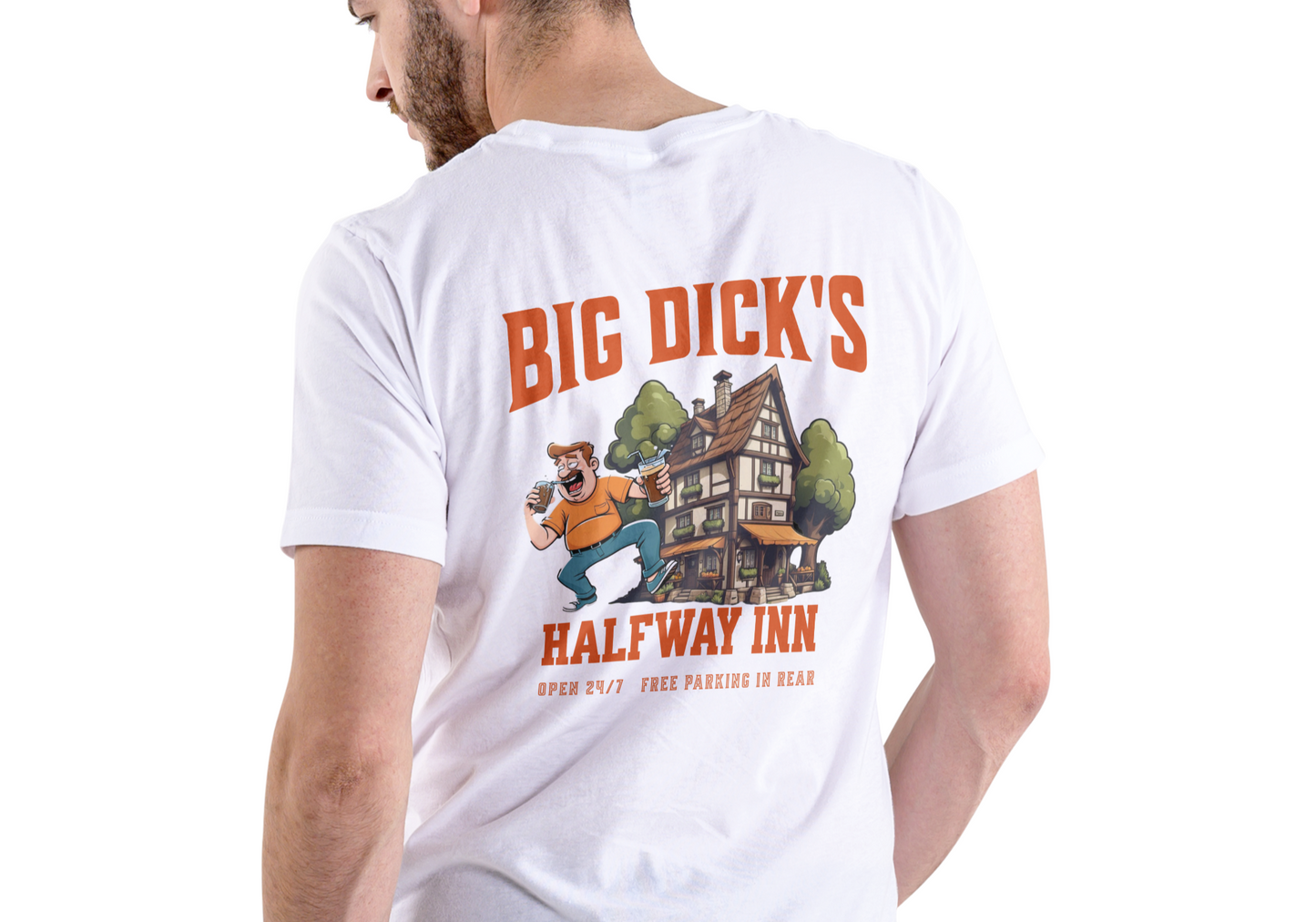 BIG DICK'S HALFWAY INN, T-SHIRT, UNISEX, COTTON