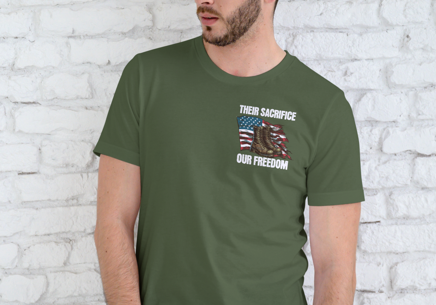 THIER SACRIFICE OUR FREEDOM, T-SHIRT, UNISEX, COTTON
