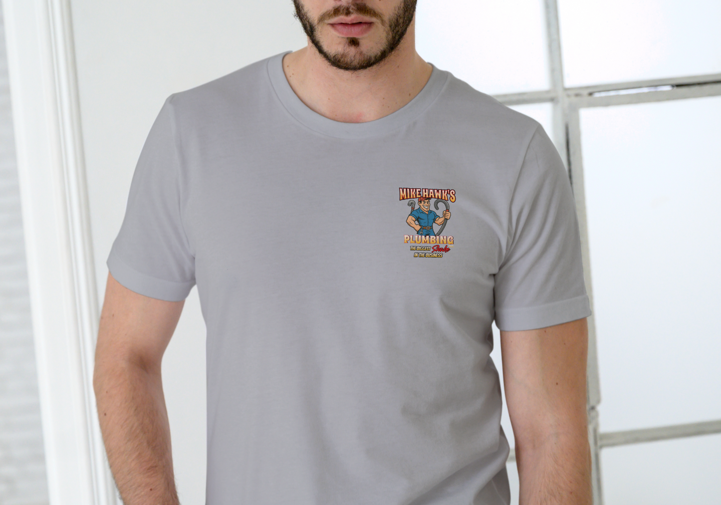MIKE HAWK'S PLUMBING, T-SHIRT, UNISEX, COTTON