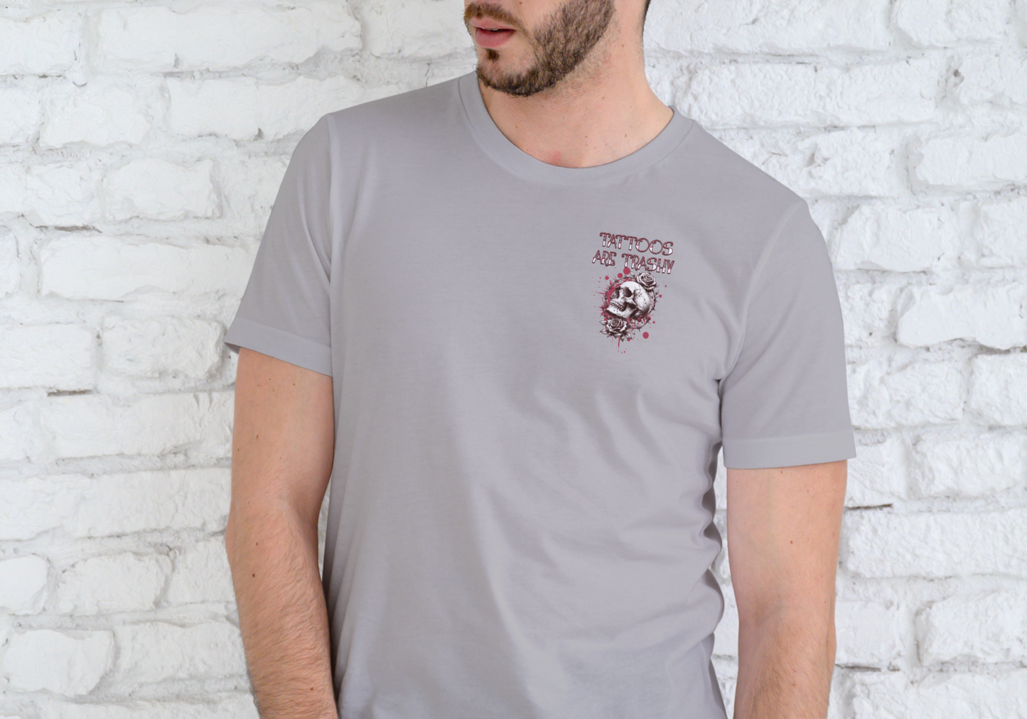 TATTOOS ARE TRASHY, T-SHIRT, UNISEX, COTTON