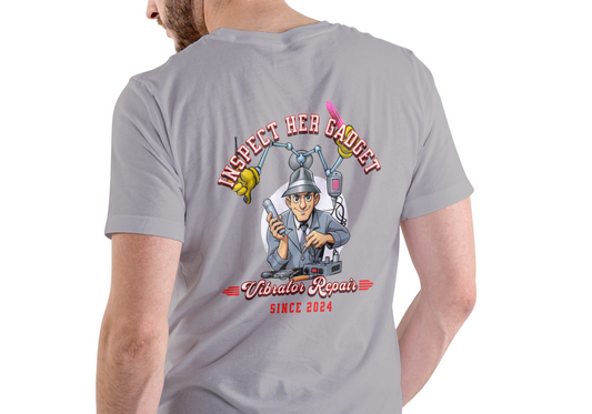 INSPECT HER GADGET VIBRATOR REPAIR, T-SHIRT, UNISEX, COTTON