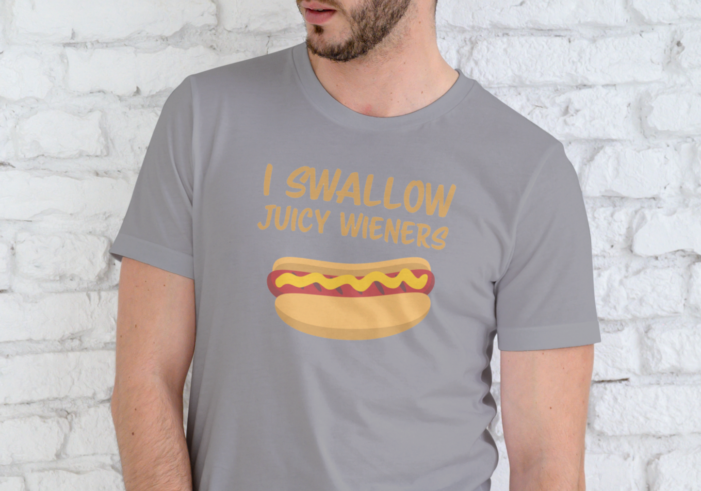 I SWALLOW JUICY WIENERS, T-SHIRT, UNISEX, COTTON