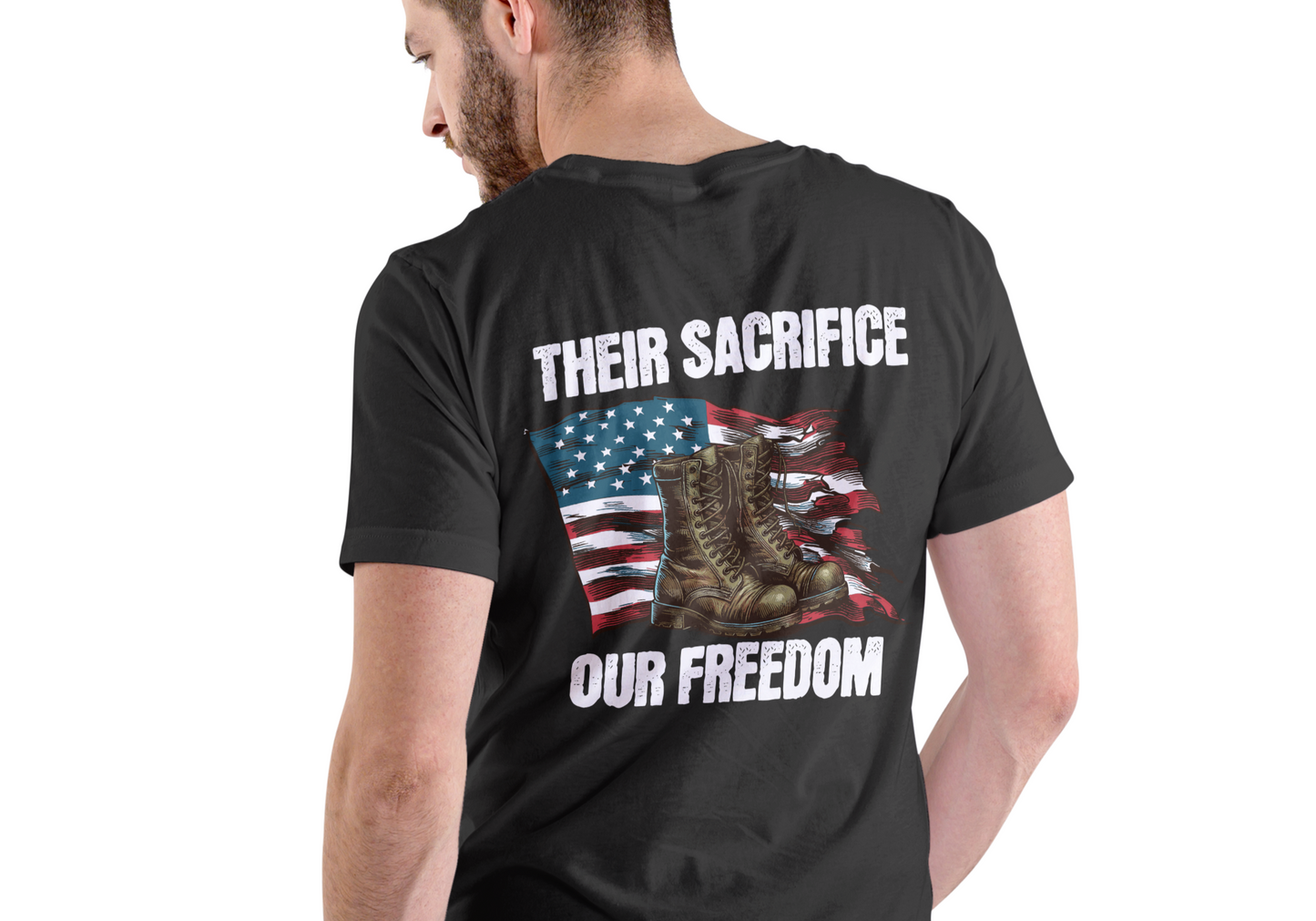 THIER SACRIFICE OUR FREEDOM, T-SHIRT, UNISEX, COTTON