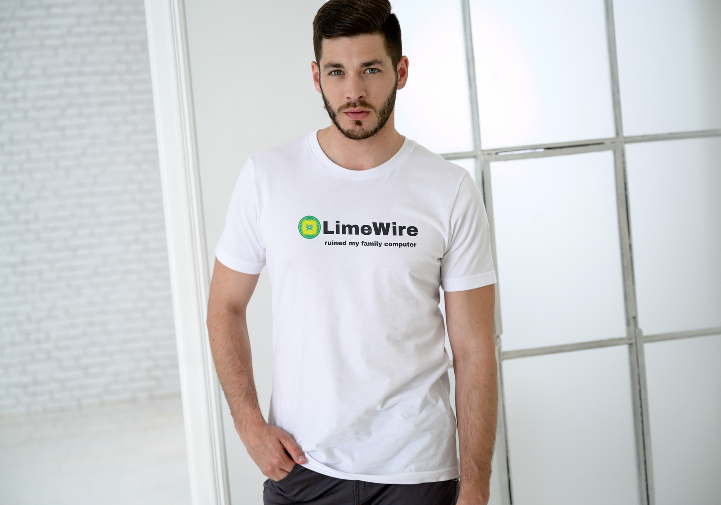 Limewire ruined my family computer, T-SHIRT, UNISEX, COTTON