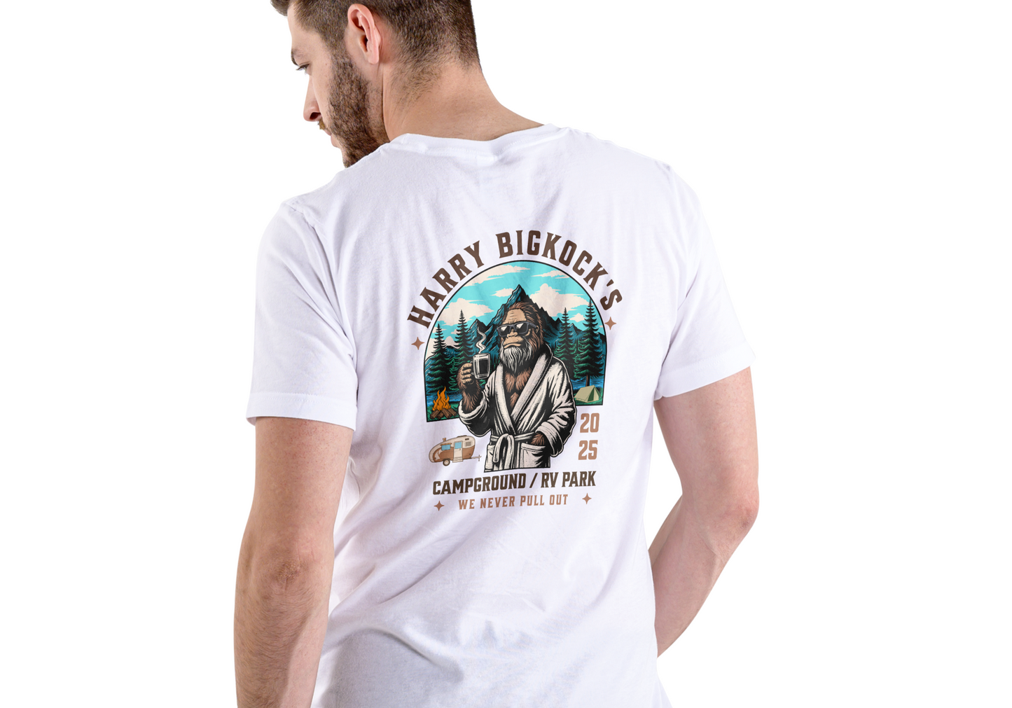 HARRY'S CAMPGROUNG AND RV PARK, T-SHIRT, UNISEX, COTTON