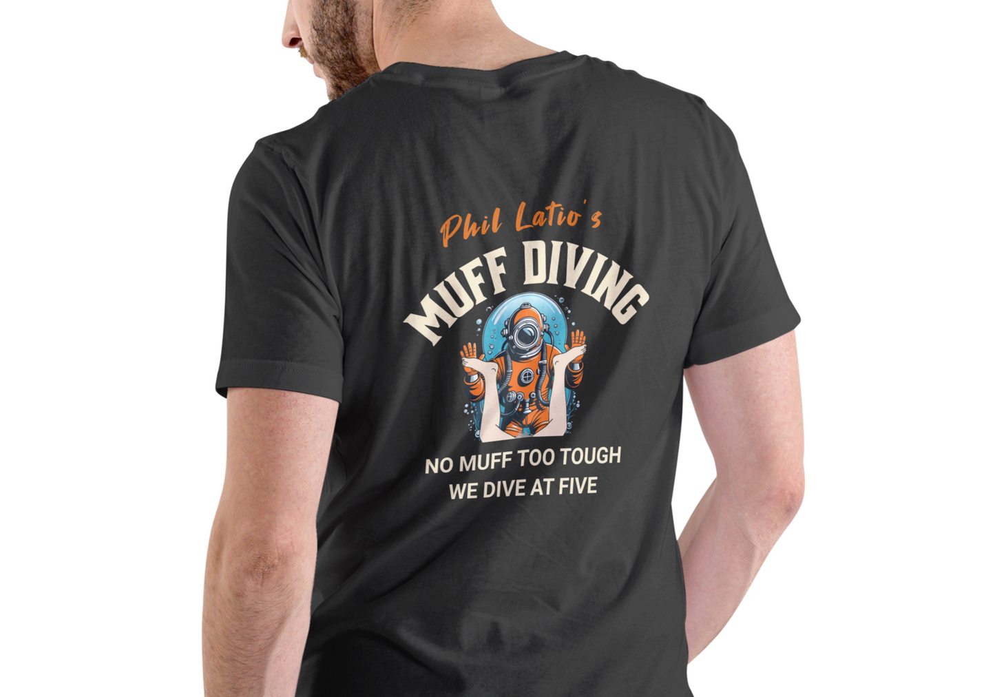 PHIL LATIO'S MUFF DIVING, T-SHIRT, UNISEX, COTTON