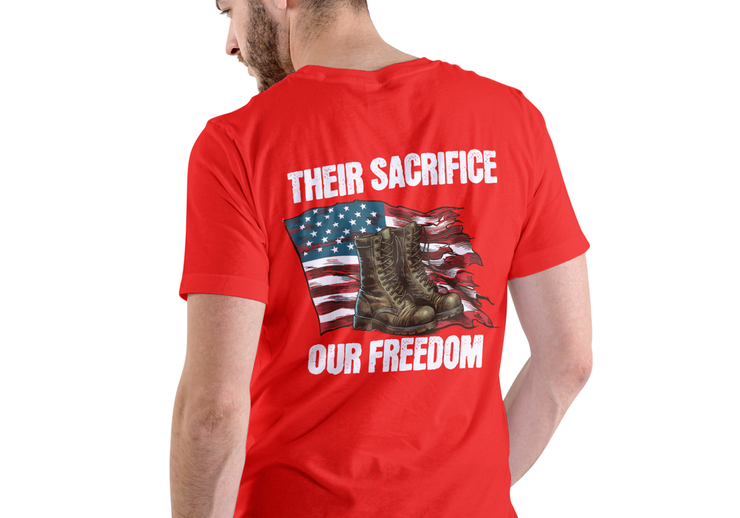 THIER SACRIFICE OUR FREEDOM, T-SHIRT, UNISEX, COTTON