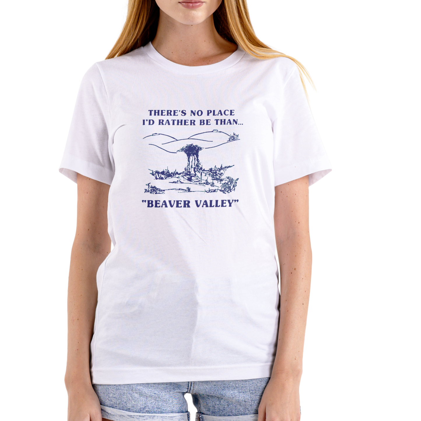 THERE IS NO PLACE I'D RATHER BE THAN BEAVER VALLEY Funny T shirt, Unisex Cotton