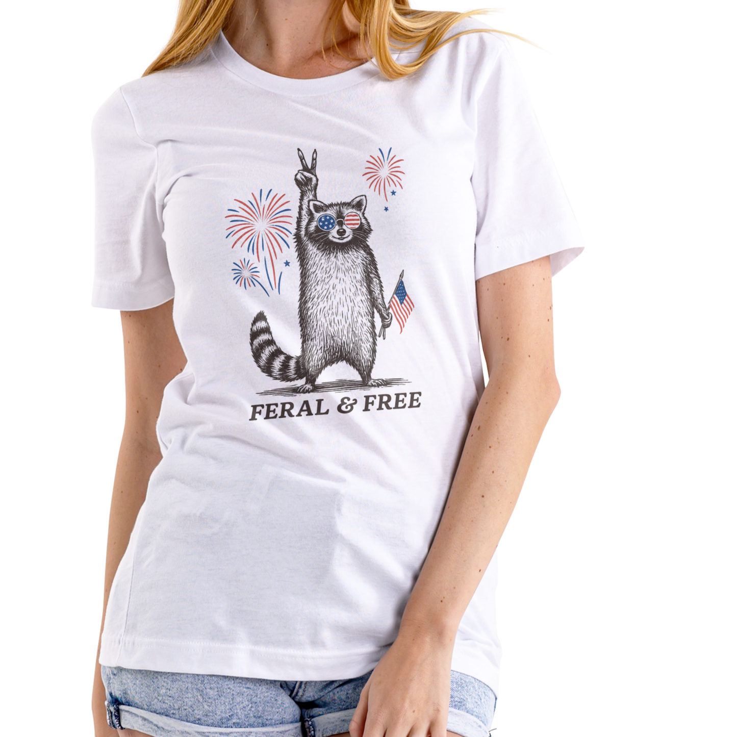 Feral and Free July 4th T-Shirt | Unisex Cotton Independence Day Tee for Men & Women