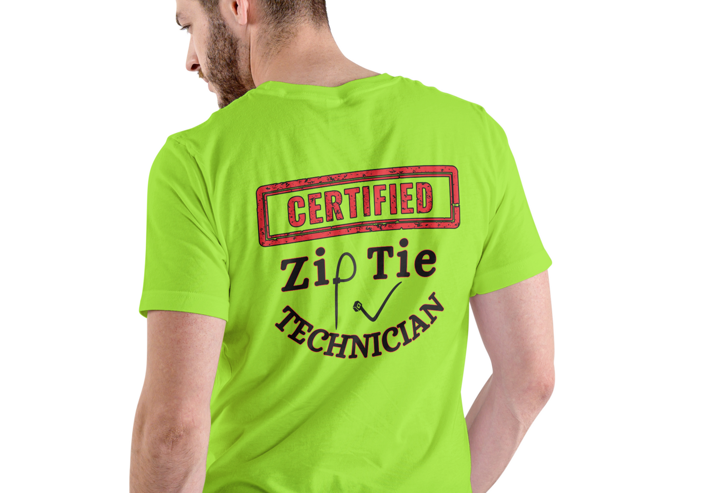 CERTIFIED ZIP TIE TECHNICIAN, T-SHIRT, UNISEX, COTTON