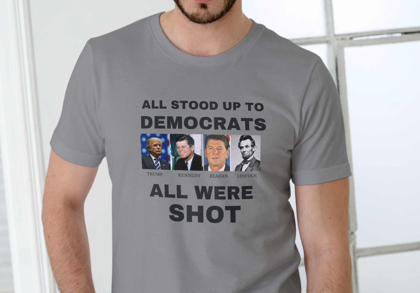 ALL STOOD UP TO DEMOCRATS, T-SHIRT, UNISEX, COTTON