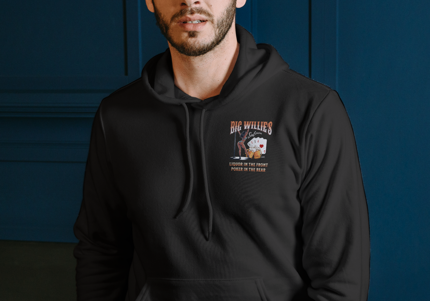 Hoodie, BIG WILLIE'S SALOON HOODIE, UNISEX, COTTON