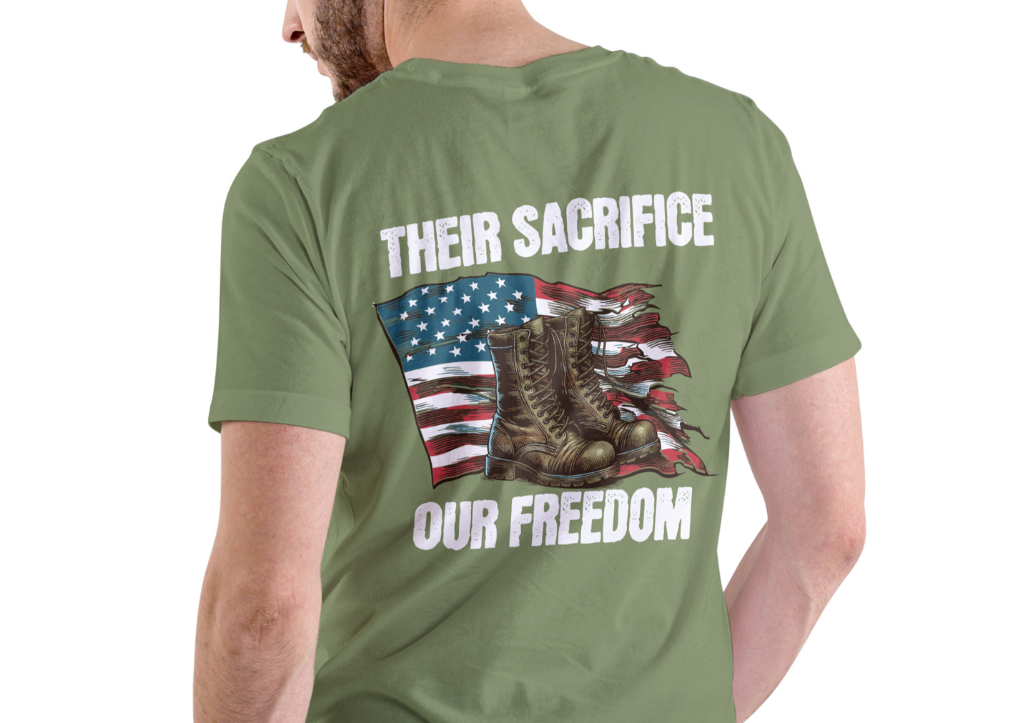 THIER SACRIFICE OUR FREEDOM, T-SHIRT, UNISEX, COTTON