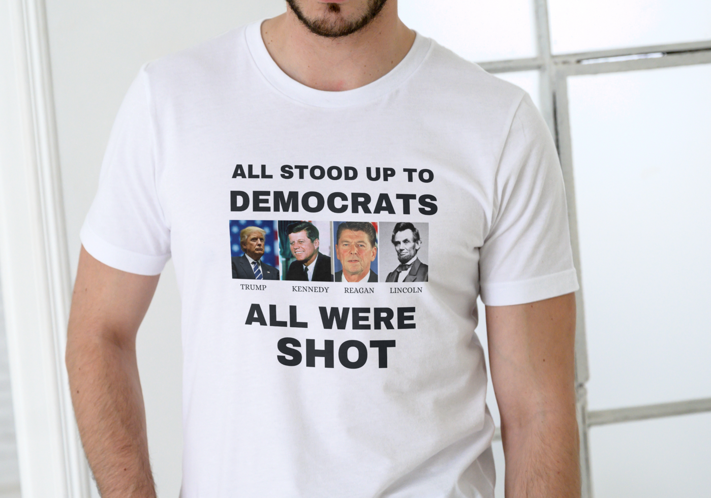 ALL STOOD UP TO DEMOCRATS, T-SHIRT, UNISEX, COTTON
