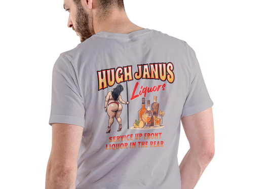 HUGH JANUS LIQUORS, T-SHIRT, UNISEX, COTTON