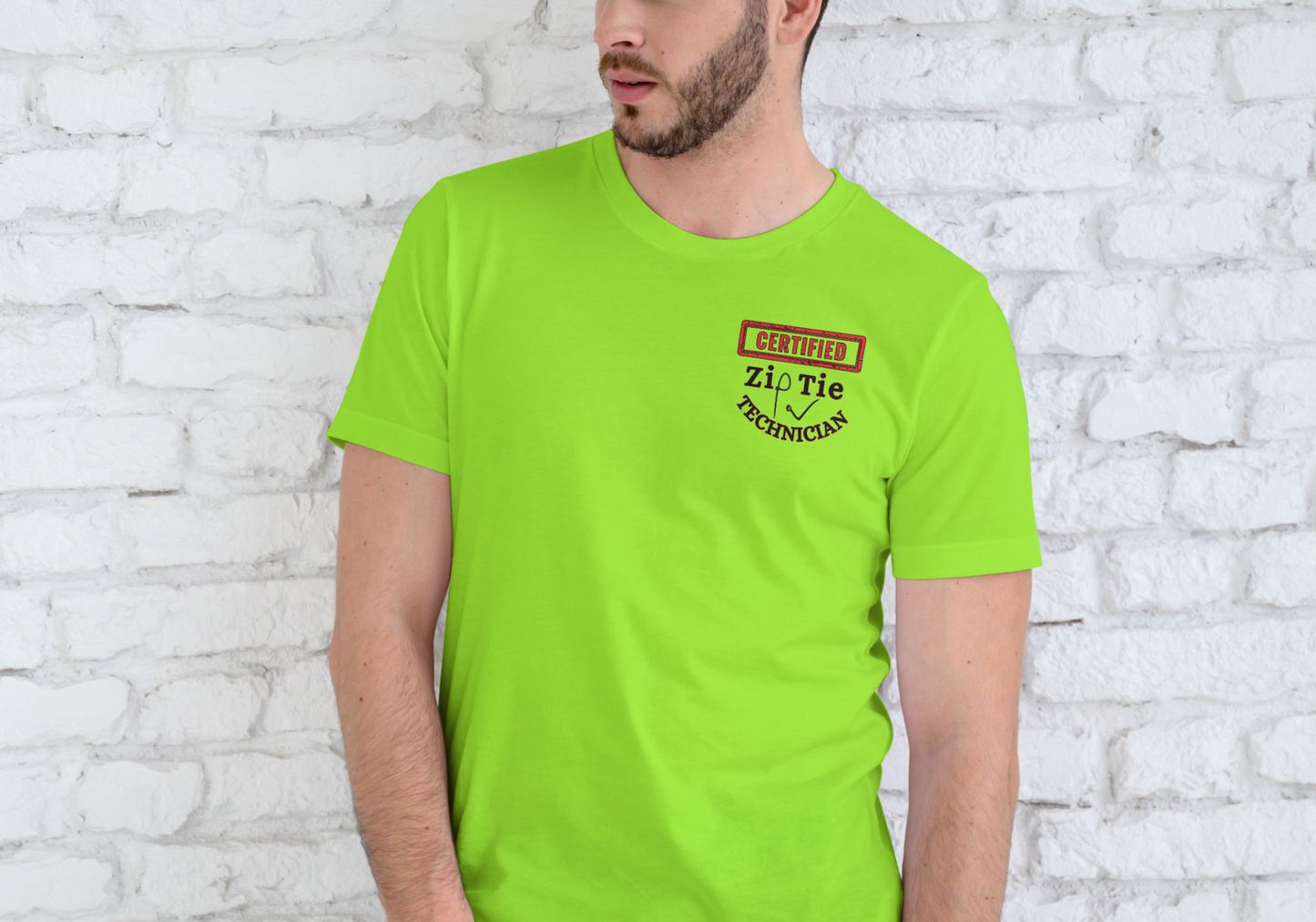 CERTIFIED ZIP TIE TECHNICIAN, T-SHIRT, UNISEX, COTTON