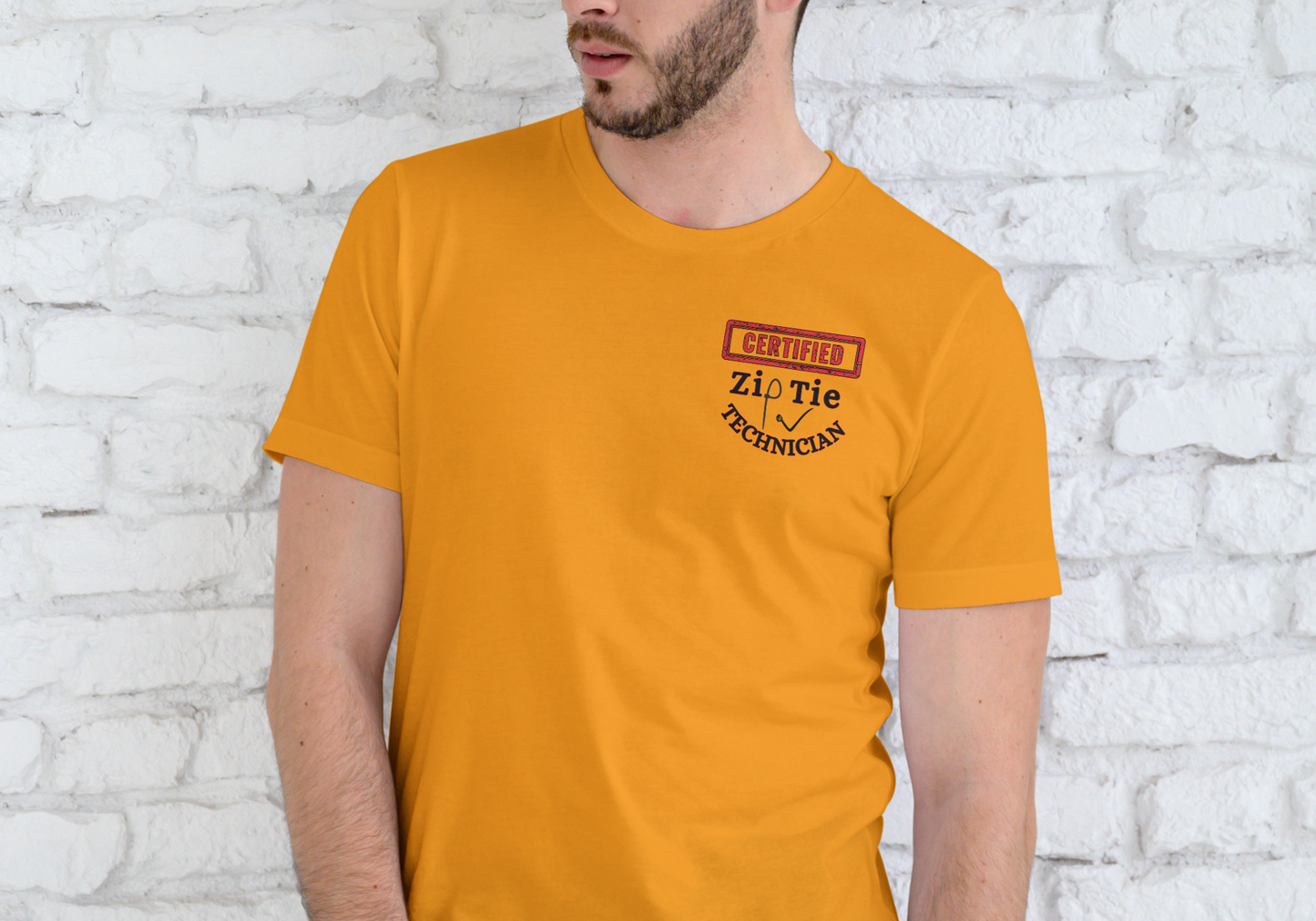 CERTIFIED ZIP TIE TECHNICIAN, T-SHIRT, UNISEX, COTTON