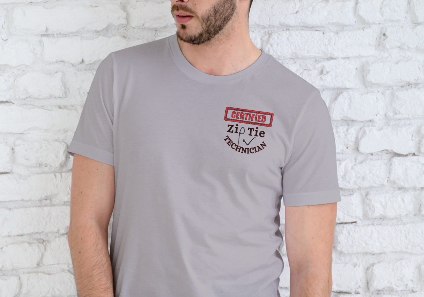 CERTIFIED ZIP TIE TECHNICIAN, T-SHIRT, UNISEX, COTTON