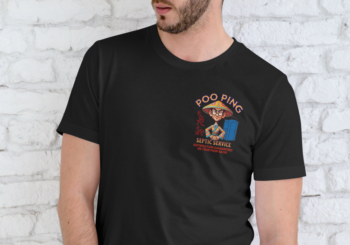 POO PING SEPTIC SERVICE, T-SHIRT, UNISEX, COTTON