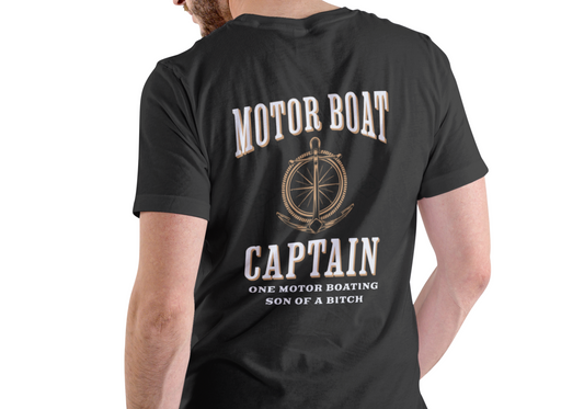 MOTOR BOAT CAPTAIN, T-SHIRT, UNISEX, COTTON