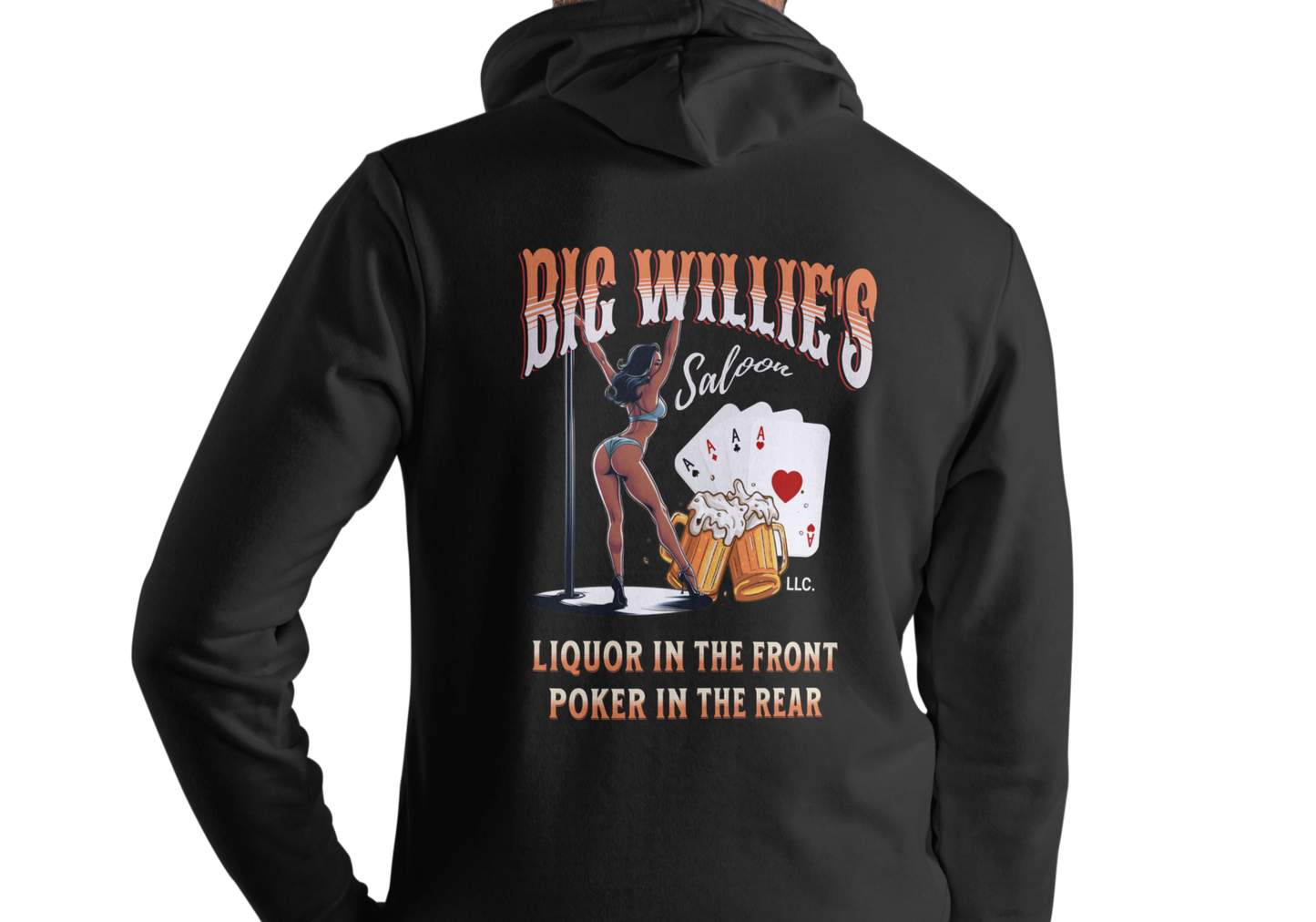 Hoodie, BIG WILLIE'S SALOON HOODIE, UNISEX, COTTON