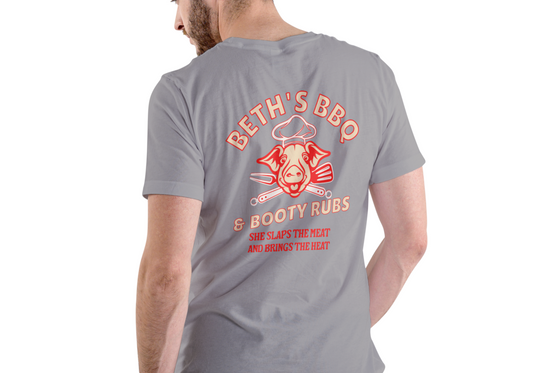 Beth's BBQ and Booty Rubs, T-SHIRT, UNISEX, COTTON