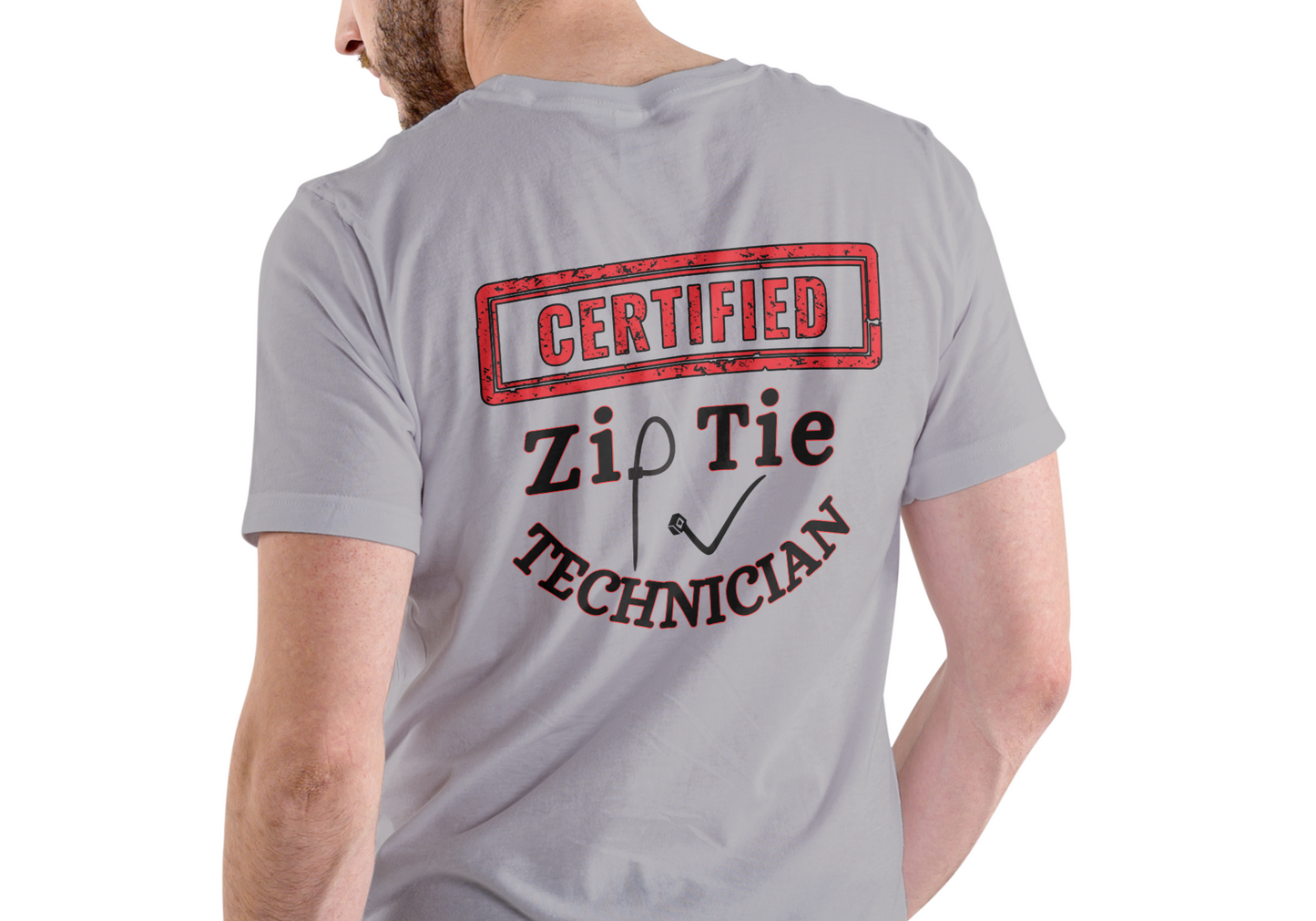 CERTIFIED ZIP TIE TECHNICIAN, T-SHIRT, UNISEX, COTTON