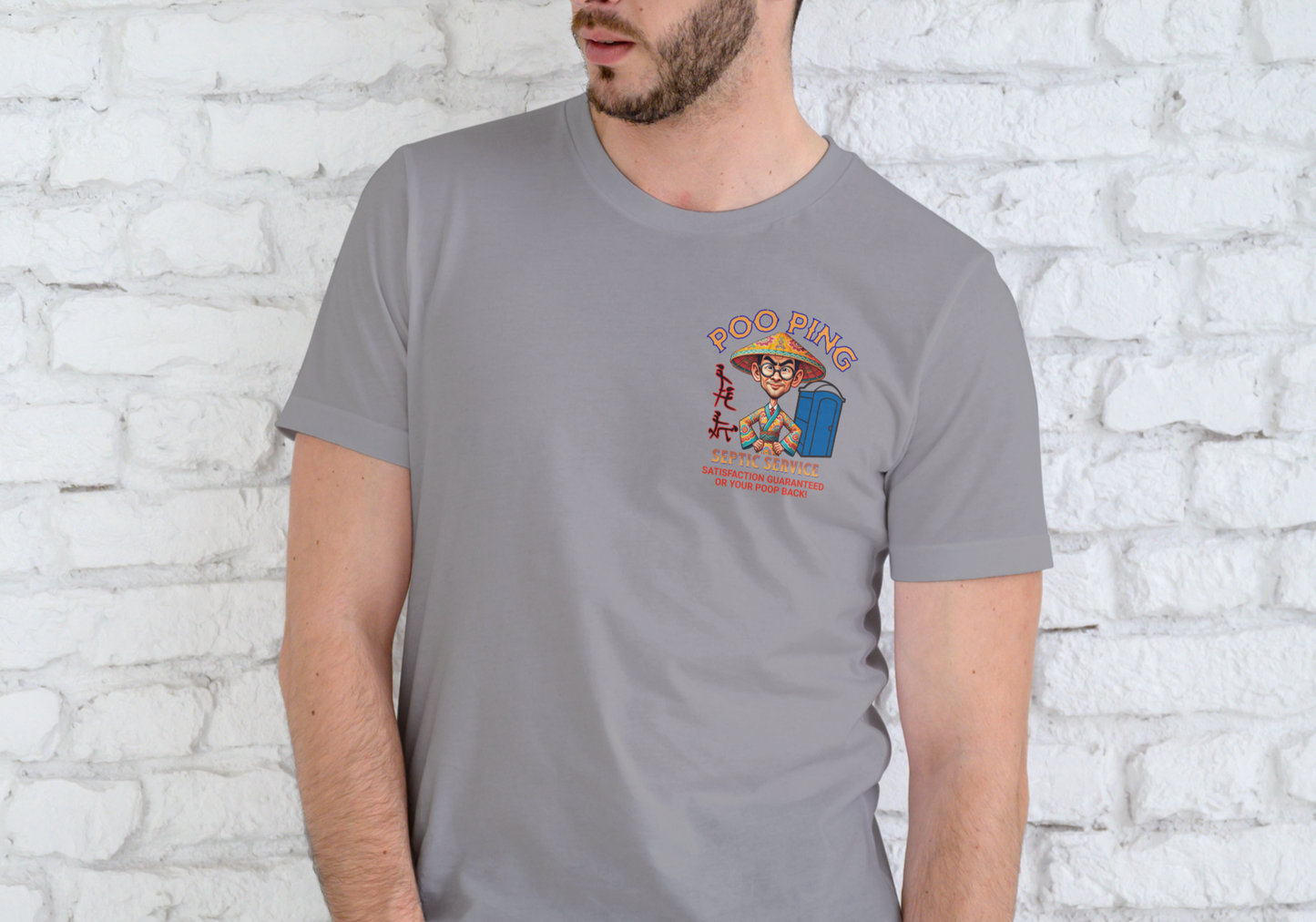 POO PING SEPTIC SERVICE, T-SHIRT, UNISEX, COTTON