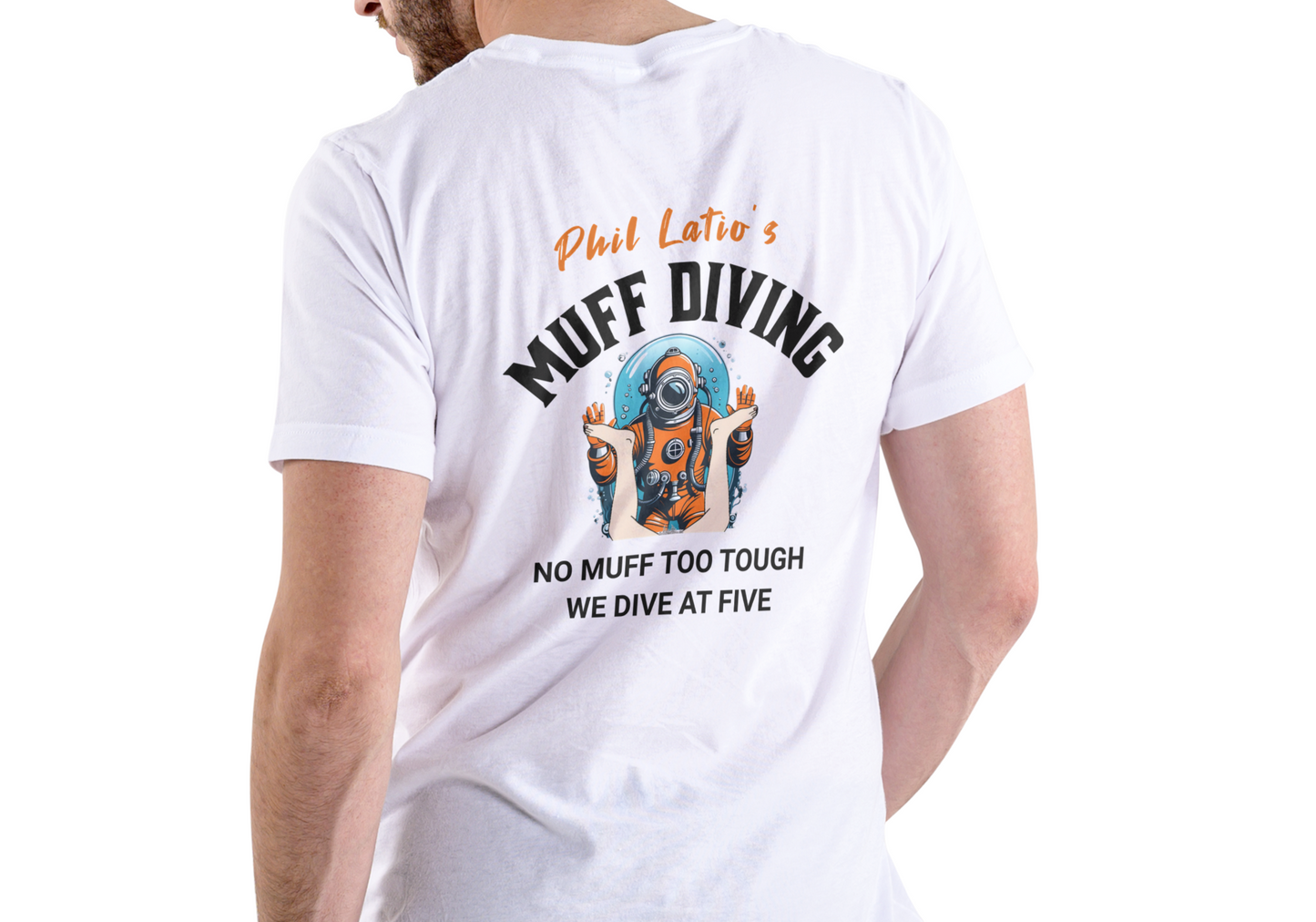 PHIL LATIO'S MUFF DIVING, T-SHIRT, UNISEX, COTTON
