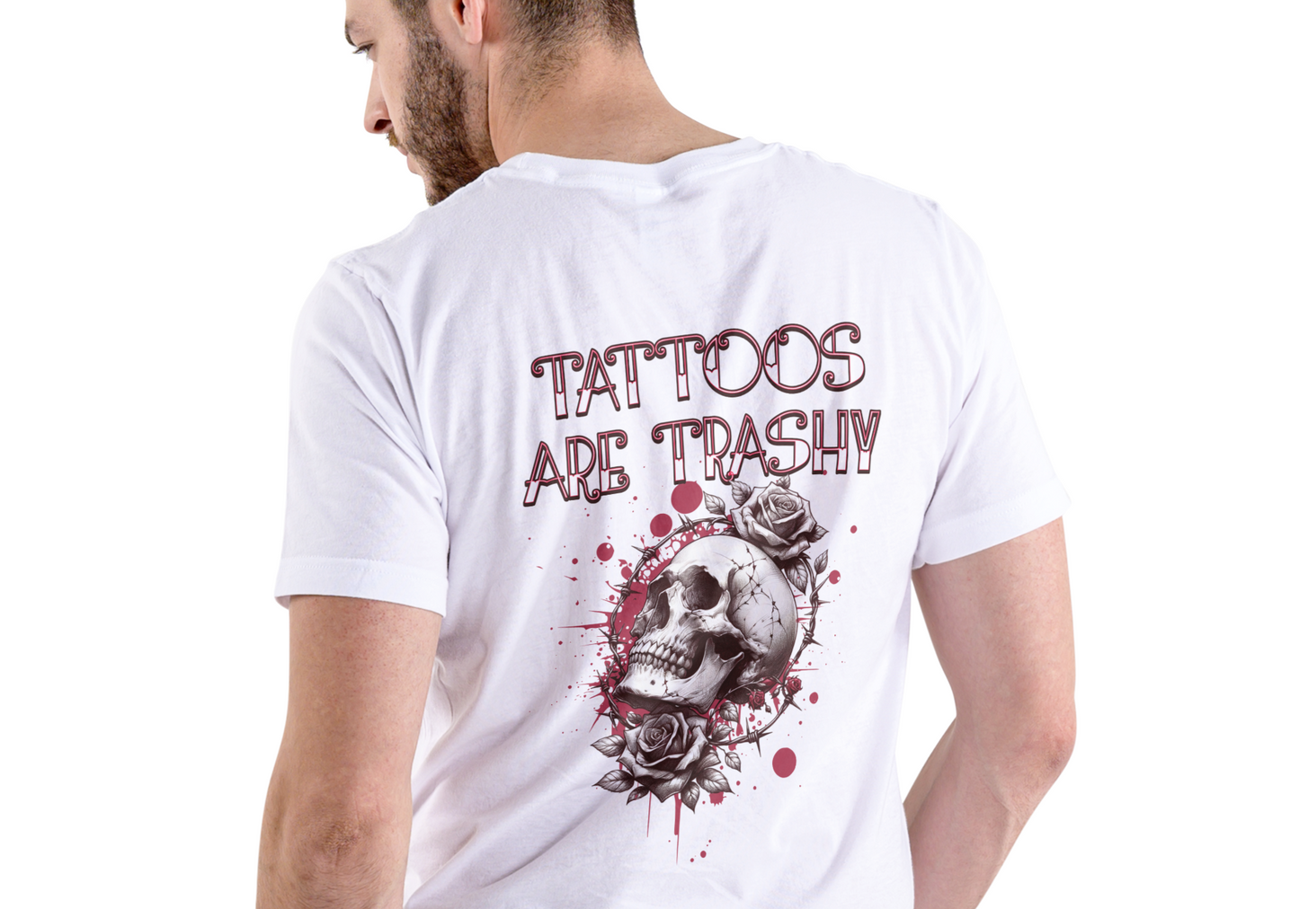 TATTOOS ARE TRASHY, T-SHIRT, UNISEX, COTTON