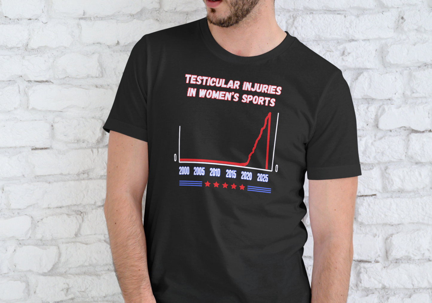 NEW, TESTICULAR INJURIES IN WOMEN'S SPORTS, T-SHIRT, UNISEX, COTTON