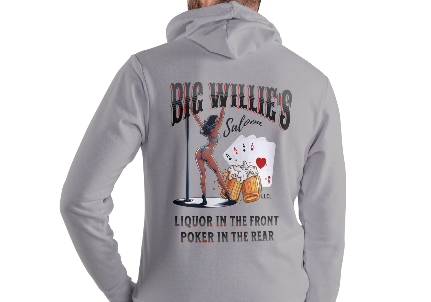 Hoodie, BIG WILLIE'S SALOON HOODIE, UNISEX, COTTON