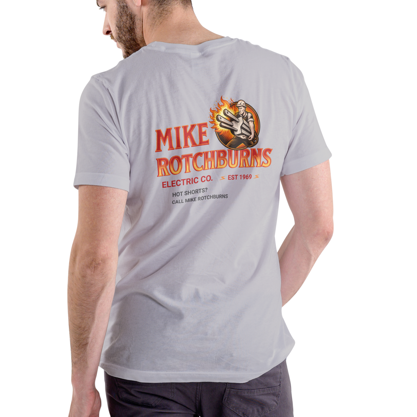 Mike Rotchburns Electric Co. – Funny Name T-Shirt | Unisex Cotton Tee