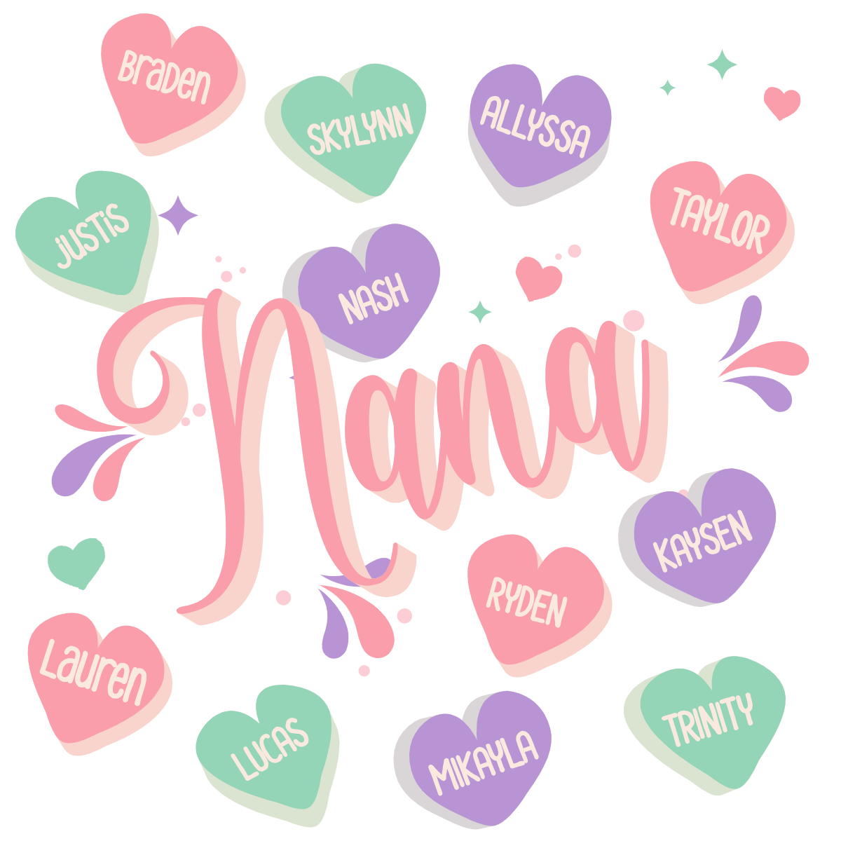Make A Personalized "Grandma's Love" T-Shirt with Grandkids' Names