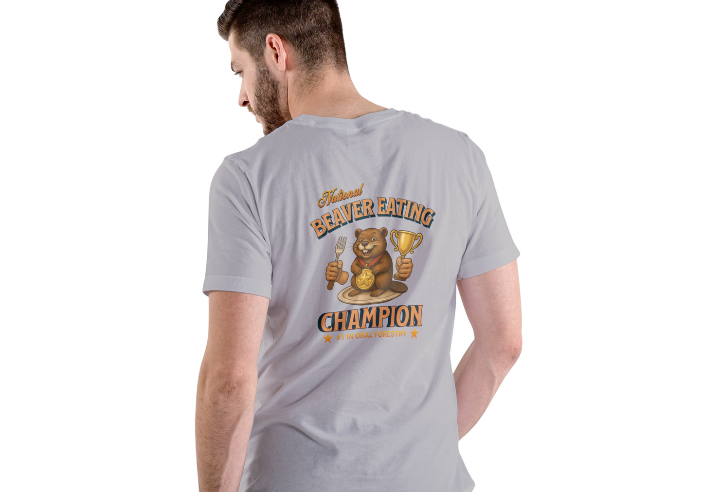 NATIONAL BEAVER EATING CHAMPION, T-SHIRT, UNISEX, COTTON