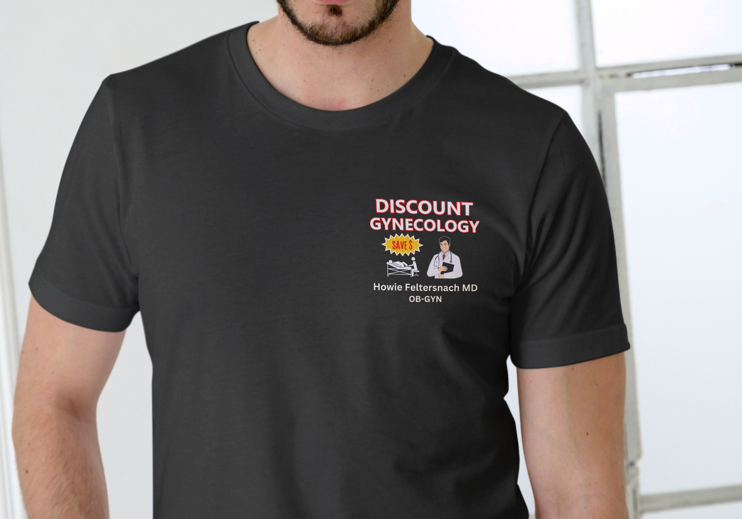 DISCOUNT GYNECOLOGY, T-SHIRT, UNISEX, COTTON