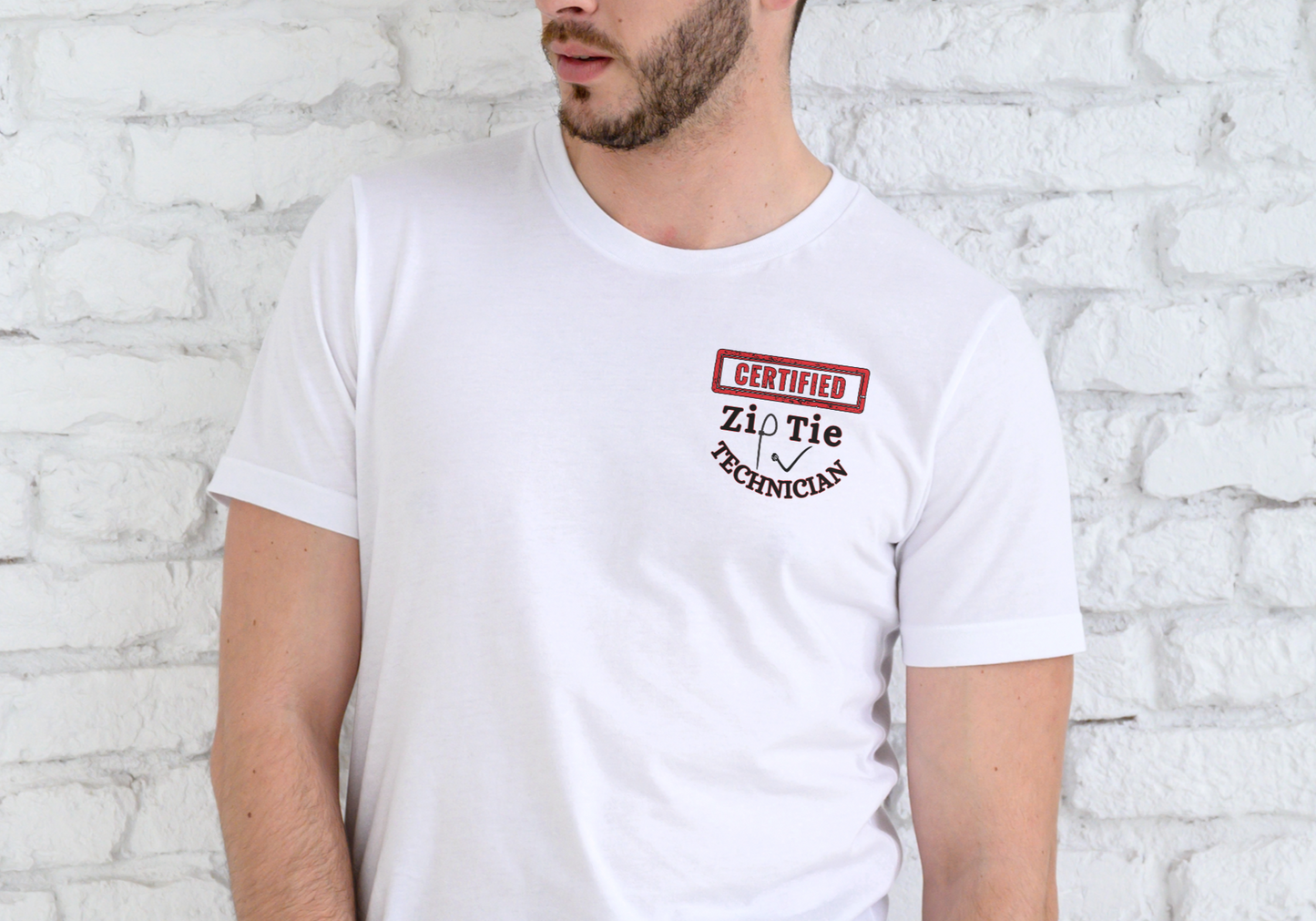 CERTIFIED ZIP TIE TECHNICIAN, T-SHIRT, UNISEX, COTTON