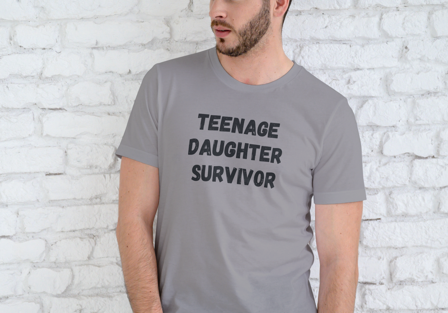 TEENAGE DAUGHTER SURVIVOR, T-SHIRT, UNISEX, COTTON