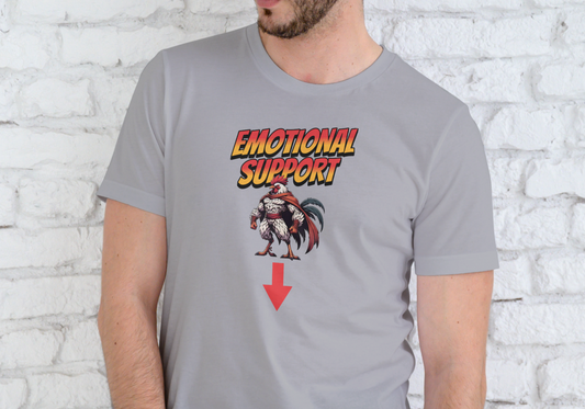 EMOTIONAL SUPPORT ANIMAL COCK, T-SHIRT, UNISEX, COTTON
