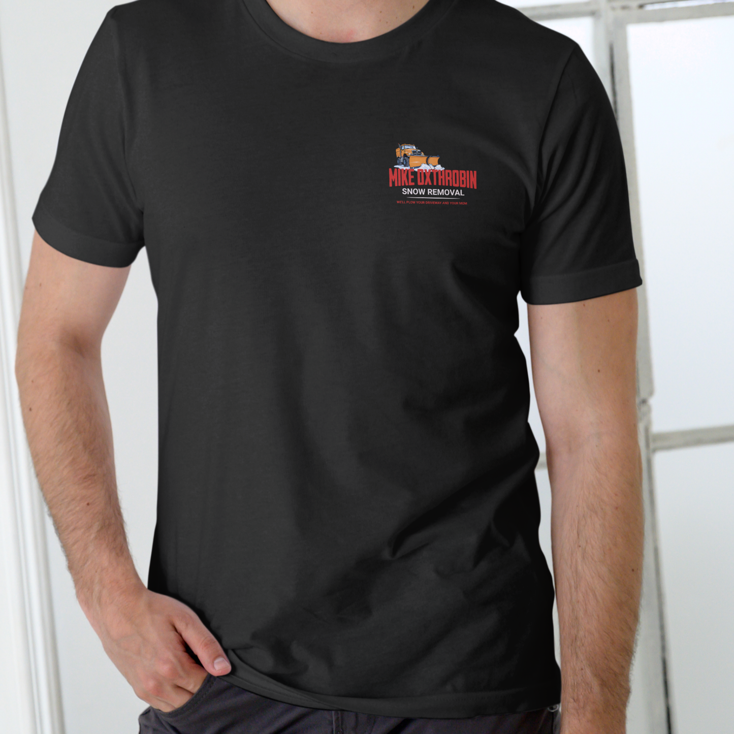 MIKE OXTHROBIN SNOW REMOVAL Funny name T Shirt Unisex Cotton