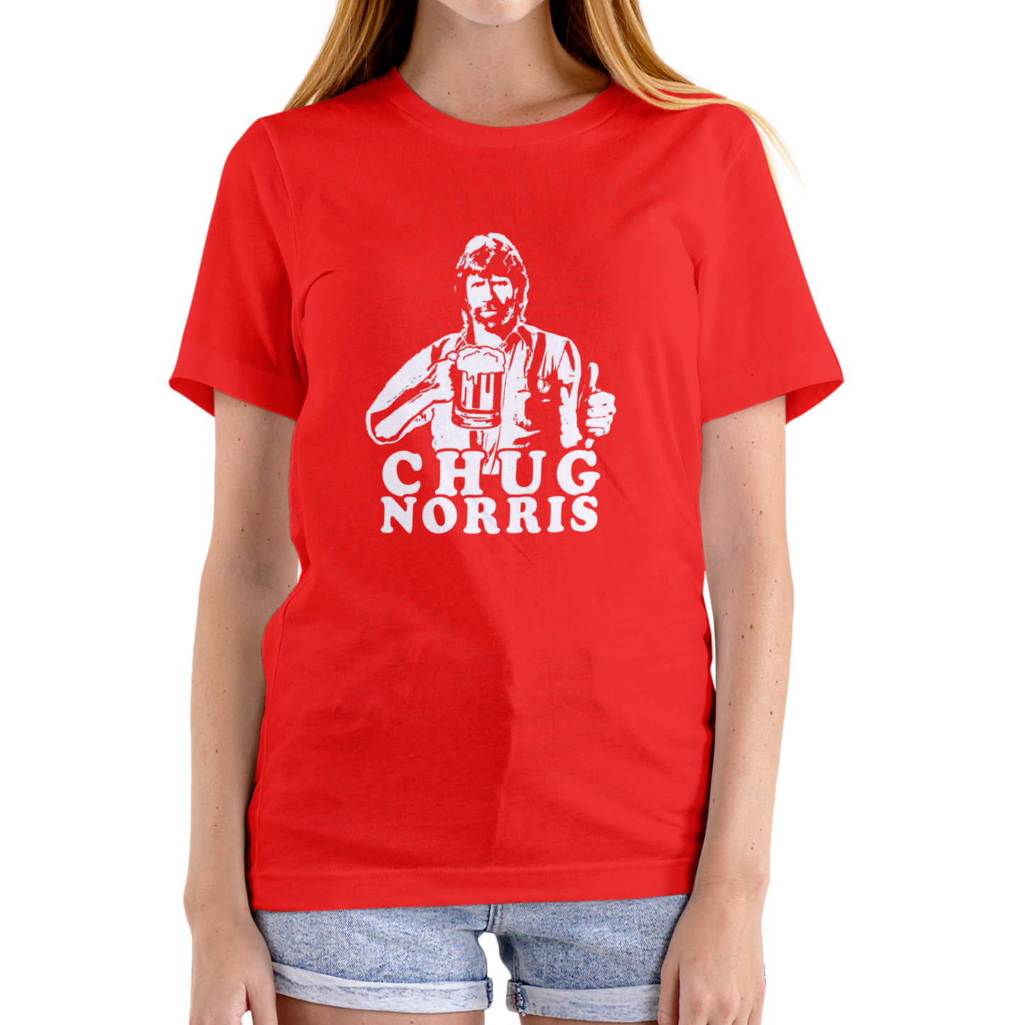 CHUG NORRIS – Funny Drinking T-Shirt (Unisex Cotton)