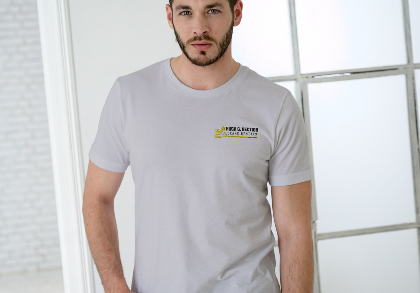 Hugh G. Rection Crane Rentals, T-SHIRT, UNISEX, COTTON